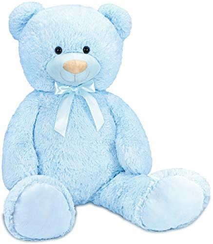 BRUBAKER Peluche géante XXL - Ours/Nounours - 100 cm - Bleu Clair - Ultra Douce & Mignonne