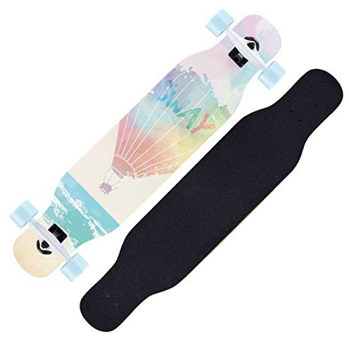 NENGGE Longboard Skateboard, 7-lagigem Ahornholz Cruiser komplettes Board, Dance Skate Board Tanzen Longboard Outdoor Freeride für Jugendliche Erwachsene Kinder Anfänger Jungen Mädchen,E
