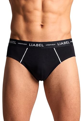 Liabel | 4 Slip Uomo Cotone Bianco Nero e Colorati Mutande Uomo Pack con Cuciture Rinforzate Set Intimo Uomo Slip con Elastico Esterno Male Underwear