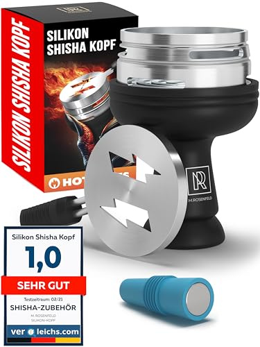 M. ROSENFELD – tête de narguilé Phunnel en silicone avec cheminée HMD et bouchon en silicone – accessoire universel compatible avec toutes les chichas de type Phunnel