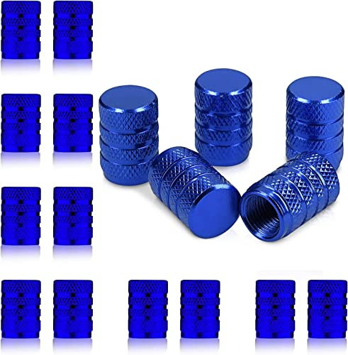 Tacols 12 pezzi Coprivalvole Auto in metallo tappi Pneumatici Auto, Tappi per Valvole Auto in Alluminio Tappi Pneumatici a Prova d'Aria Tappi Ruote Auto Tappi Stelo Valvola Pneumatici per Auto (blu)