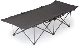 qeedo Quick Jimmy leichte XXL Campingliege faltbar - Reise Feldbett faltbar (210 x 81 cm) - stabile und breite Camping Liege - Angelliege, Camping Karpfenliege - Gästebett klappbar