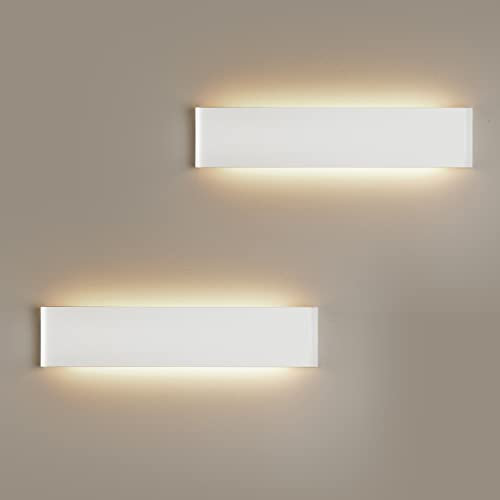 FUPE Applique da interno bianca led Luce neutrale 24W Lampada da Parete Moderno Applique LED 2880 Lumen Superluminoso Bianco Caldo Lampada da Parete LED 41CM Lampada a Muro Per Soggiorno