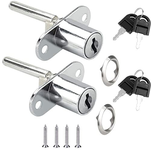 ATB-Foger 2 cerraduras para muebles con llave, cerraduras para cajones, para archivadores, puertas de armario, vitrinas, cajones y armarios, accesorios para cerradura de 16 mm, longitud total de la