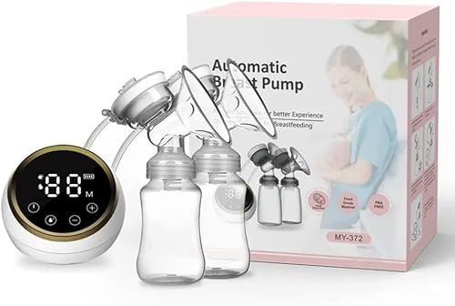 Extractor de leche automático, doble bomba de leche materna de alta succión, masaje y separación de gas-líquido, pantalla LED, bajo ruido y lactancia materna sin dolor, extractor de leche eléctrico