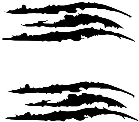 JOCXZI Monster Klaue Aufkleber, Schwarz Augenbrauen Scheinwerfer Aufkleber Auto,Monster Klaue Kratzer Marks,Aesthetic Sticker,Scheinwerfer Aufkleber Fit fürs Auto(2 Stück)