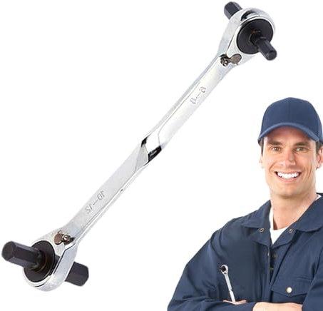 Generisch Juego de llaves de doble anillo, llave de carraca con dos extremos, llave de carraca de alta dureza, llave de carraca, llave de carraca, resistente al desgaste