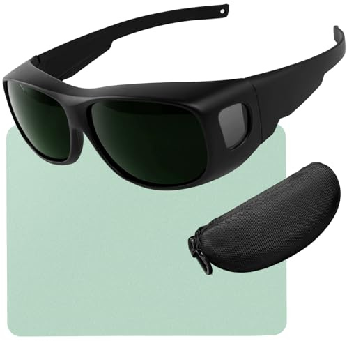 UpaClaire Welding Safety Glasses Wrap-around Safety Welding Lens Anti-scratch Safety Glasses UV Protection Protective Glasses ANSI/ISEA & MCEPS Compliant, IR Shade 5