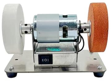 Machines à polir, Moteur de broyeur Micro polissage grossier et fin meulage électrique, pierre de meulage de roue 100W Table d'artefact de machine de broyeur double