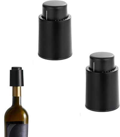 funrautz Tappo per bottiglia di vino, pompa sottovuoto 2 in 1 e tappo con registrazione della scala temporale, tappo per vino con vuoto, salva-vino richiudibile, conserva la freschezza per 14 giorni
