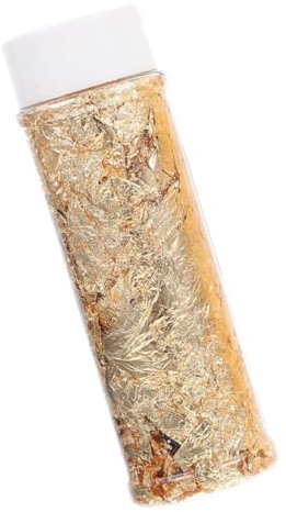 MAGICLULU 1 Papel de oro un adorno de pastel revestimientos para magdalenas líquido toppers para tartas decoración de tartas hojuelas de papel de aluminio comestibles de oro Golden