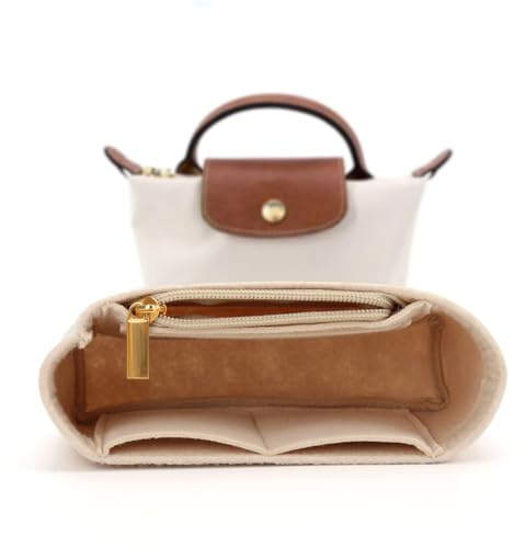 ZOLGINAH Organiseur de poches pour Longchamp Le Pliage Mini, organiseur de sacs à main en feutre, avec poches multifonctionnelles, grande capacité