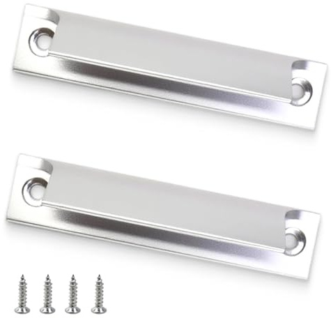 2 pezzi maniglia porta balcone/terrazza, per porta scorrevole, finestra e mobili, adatta a porte scorrevoli e mobili, in lega di alluminio con 4 viti, colore argento, resistente e facile da installare