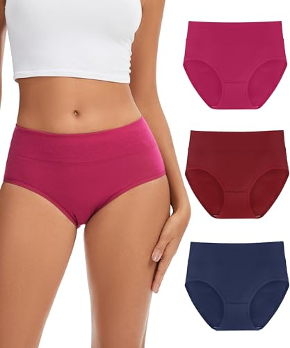CAOZITOU Merino Wool Womens Underwear,Breathable Wool High Waisted Briefs,Moisture Wicking Wooly Panties for Ladie 3 Pack(Multicolor01,S)