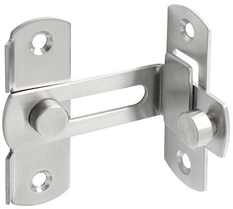 Sayayo 90 Degree Door Lock Slide Gate Latch Tiny Door Bolt, Stainless Steel Brushed Finished, 2MM Thickness