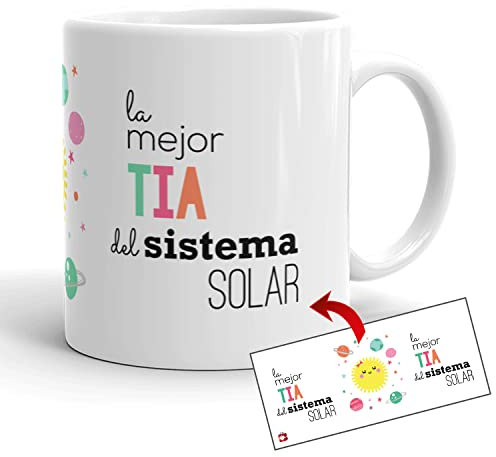 Kembilove Taza de Cerámica de 350ml - La Mejor Tía del Mundo - Regalo Original para Hermanas y Cuñados - Apto para Microondas y Lavavajillas
