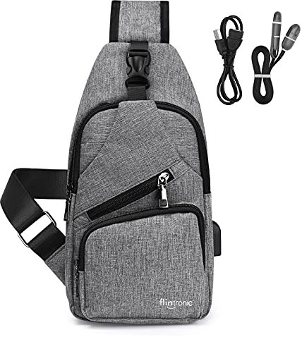 flintronic Brusttasche,Messenger Bag Sling Bag mit Verstellbarem,Herren Taschen Rucksack Umhängetaschen Schultertasche Reisetaschen für Männergeschäft,Shoppen,Wandern(Kommt mit 1 USB-Datenkabel)