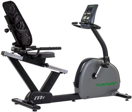 Tunturi Signature E60 Liegefahrrad - Fitnessgerät mit tiefem Einstieg - Ergonomisch anpassbar - 48 Programme - Transportrollen