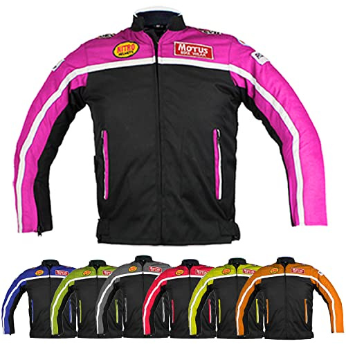 KEROZEN Bambino Moto - Giacca di protezione traspirante per motocross, per bambini e tutte le 4 stagioni (14 Years, PINK)