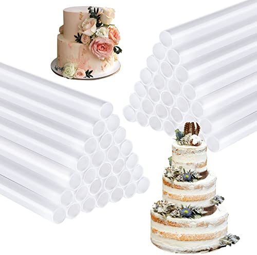 YAYODS 100PCS Cake Supports, 30cm/12inch Plastic Cake Dowels for Tiered Cakes, White Cake Supports, Easy Cut Cake Dowels For Cake Making and Stacking Support