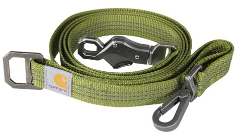 Carhartt Haltbare Hundeleine aus Nylongewebe für Hunde, reflektierende Nähte für Sichtbarkeit, helles Moos (Nylon-Gurtband), Größe L