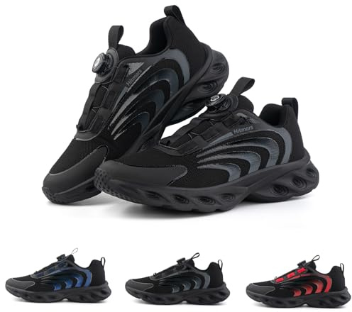 Hitmars Mens Trainers Running Shoes Men Gym Outdoor Sports Shoes Slip On Casual Comfortable Fashion Sneakers N/A1 Black UK12