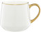 AMBITION Taza de café grande de 460 ml Royal porcelana borde dorado para café, té, capuchino, color blanco y dorado, 1 unidad