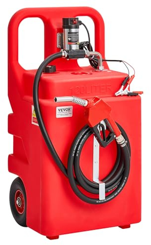 VEVOR Kraftstofftrolley, 121 L, Kraftstoffkanister mit 12 V DC Kraftstofftransferpumpe, 3,96 m Förderschlauch & Düse, Gasbehälter für Motorboote, Geländefahrzeuge, Generatoren, Diesel & Kerosin