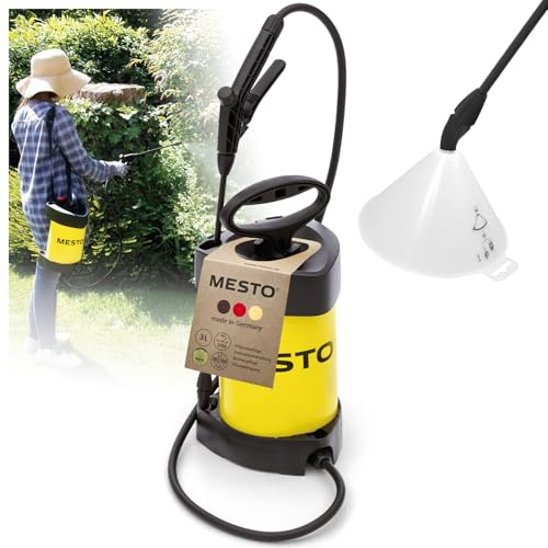 Mesto Flori COMPACT - Spruzzatore a pressione da 3 l, con paraspruzzi rotondo, 3 bar, flacone spray per casa e giardino, flacone spray per piante, diserbanti e protezione delle piante