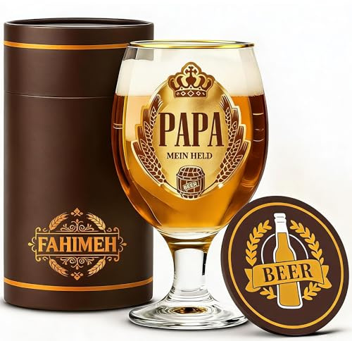 FAHIMEH Regalo di compleanno per papà, bicchiere da birra con incisione da 400 ml, per festa del papà, Natale, da figlio e figlia, regalo per uomini