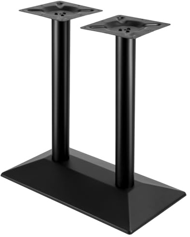 SUNNYNEST Table Leg, Heavy Duty Table Frame 72cm (Double stand Black) | Black Metal Table Base with 40×40cm Square Base, Powder Coated Cast Iron Column for Dining, Bistro, Café Tables