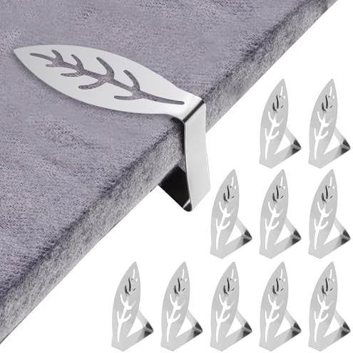 10 Pièces Pince Nappe Exterieur en Acier Inoxydable,Nappe Clips Anti-Glissant,Attache-Nappe Flexibles et Mobiles,pour l'Intérieur et l'Extérieur, Jardin, Pique-Nique, Barbecue, Fête
