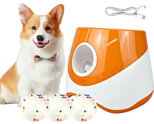 Blendra Dog Ball Launcher, Automatic Ball Thrower for dogs with Adjustable 20-46FT Launch Distance Ball Thrower Machine for Small & Medium Dogs,Interactive Fetch Toy with 3 Tennis Balls