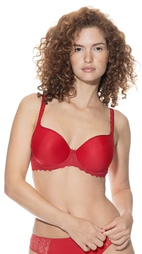 Mey Reggiseno Spacer da donna – Reggiseno traspirante – Lingerie fine con molto pizzo – Serie Amorous – 74808, rubino, 6B