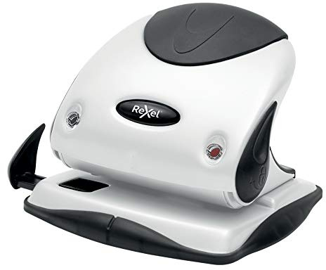 Rexel Choices P225 2 Hole Punch, 25 Sheet Capacity, Paper Alignment Indicator, Metal, White, 2115691