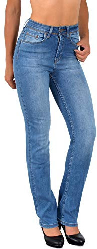 G700 Jean Femme Droit Taille Haute Elastique Pantolon Grande Taille High Waist Straight-Fit