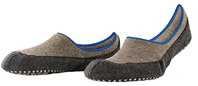 FALKE Herren Stoppersocken Cosyshoe Invisible M Hp Wolle rutschhemmende Noppen 1 Paar, Braun Oak Melange 5075, 43/44 EU