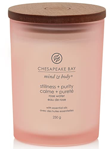 Chesapeake Bay Scented Candle | Stillness + Purity (Rose Water) Medium Tumbler Aromatherapy Candle | Burn Time: Up to 57 Hours | Mind & Body Collection | Gifts for Women