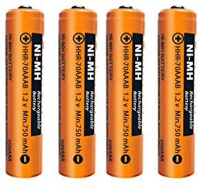 HHR-70AAAB NI-MH Akku AAA für BT Gigaset Mobilteile, 1,2 V 750 mAh AAA Batterien Wiederaufladbar für Panasonic schnurlose Telefone, 4 Stück