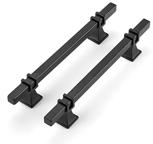 LONTAN 10 Stück Schrankgriffe Schwarz Griffe für Küchenschränke Möbelgriffe Schwarz 160mm Griffe Schwarz Griffe Küche Schubladengriffe Schwarz Küchengriffe aus Edelstahl