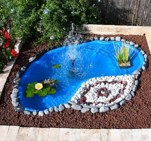 Giordanoshop Laghetto Artificiale da Giardino 185x115x36 cm in Polietilene 270 Litri Azzurro
