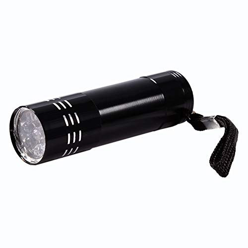 Aluminum Alloy Uv 9 LED Ultra Violet Flashlight Backlight Torch Light Lamp Aluminum Shell May Be Very Durable and Light Weigh Battery Powered The Uv Flashlights do No Longer Fee Us