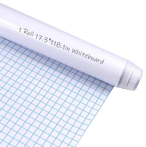 Whiteboard Wall Sticker, 17.3 x 118.1 Removable Chalk Board Easy-to-Clean for Home Office Classroom Ideal Wallpaper for Notes Drawings and Creativity