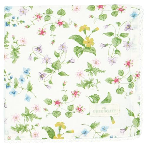 GreenGate Karolina Stoffserviette mit Spitze White 40x40cm