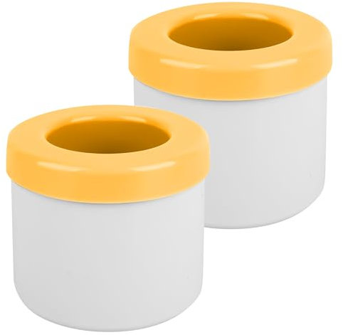 2 Pièces Moule à Glaçons en Silicone,Bac à Glacon，Seau à Glace Cylindrique avec Couvercle, peu Encombrant et Réutilisable pour les Glaçons (Orange)