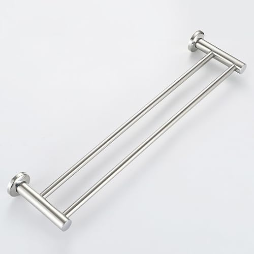 Toallero largo de doble barra con accesorios de instalación, colgador multifuncional de acero inoxidable, barra de toalla de cocina y baño (30 cm)