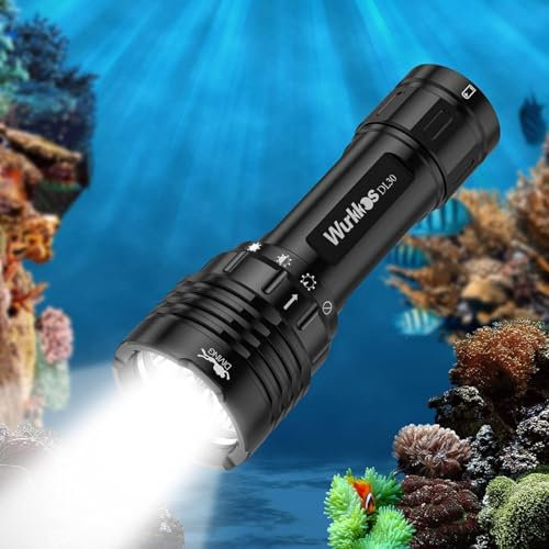 Wurkkos DL30 - Professionelle Tauchlampe mit 3600 Lumen, LED, Wasserfest, Hohe Leistung, Einstellbarer Fokus, Kompatibel mit verschiedenen Batterietypen