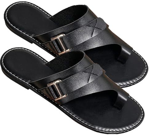 BBPM Sandalias ortopédicas correctoras de juanetes para Mujer corrección de Dedo Gordo del pie Zapatos de Cuero PU cómodas Sandalias Informales de Verano,Negro,EU39/US7.5