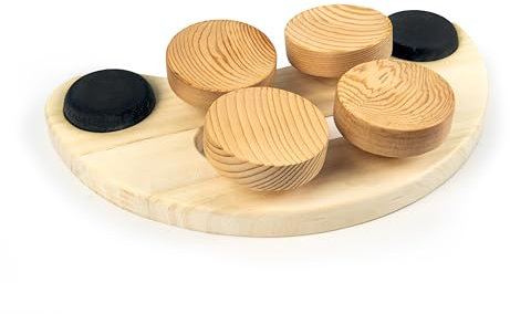 Saunify Coussin de sauna ergonomique en bois avec pierres de basalte chauffantes – Appuie-tête 4 points pour sauna et bien-être, antidérapant, relaxant