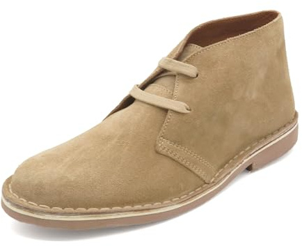 Avarca Bottines Chukka Desert en cuir pour homme, beige, 43 EU